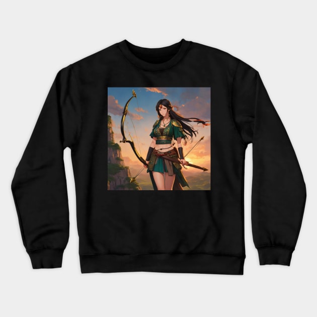 Ancient Turkish Woman Warrior (ABAKAY) Crewneck Sweatshirt by TrvlAstral